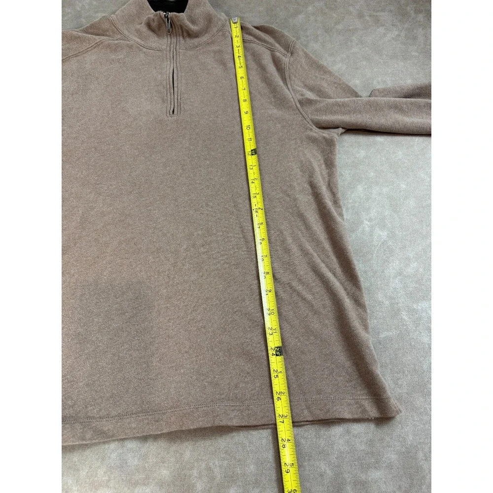 J. Crew Mens 1/4 Zip Mock Neck‎ Pullover  Beige Knit Cotton Sweater S OVERSIZED